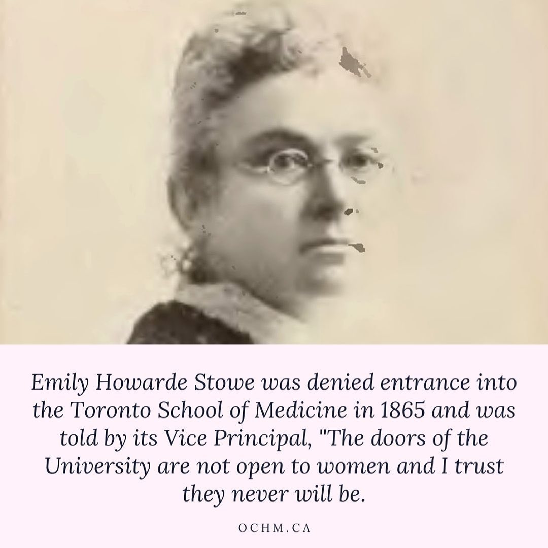 Unable to study medicine in Canada, Emily Stowe earned her degree in ...